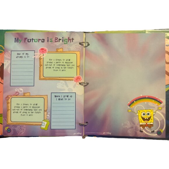 Spongebob Nickelodeon Scrapbook Kit Binder, Paper, Stickers, (Stencils Missing) - Picture 12 of 16